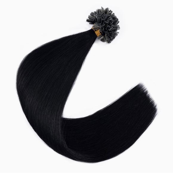 HUMAN HAIR Tip Hair Extensions Jet Black Keratin Extensions - Picture 3 of 10